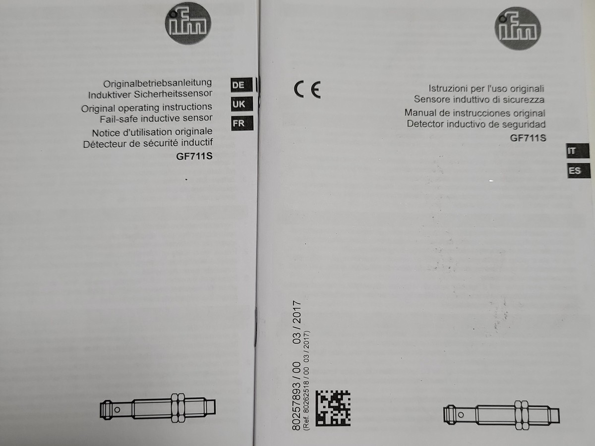 Индуктивный датчик безопасности IFM Electronic GF711S