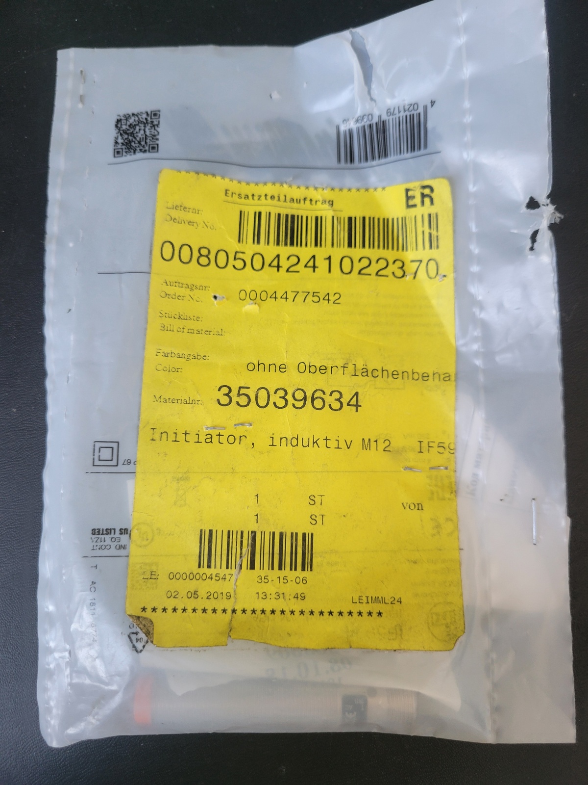 Датчик индуктивный IFM IF5904 (полная маркировка IFK4004-CPKG/US-104 M12/10-36V DC 35039634
