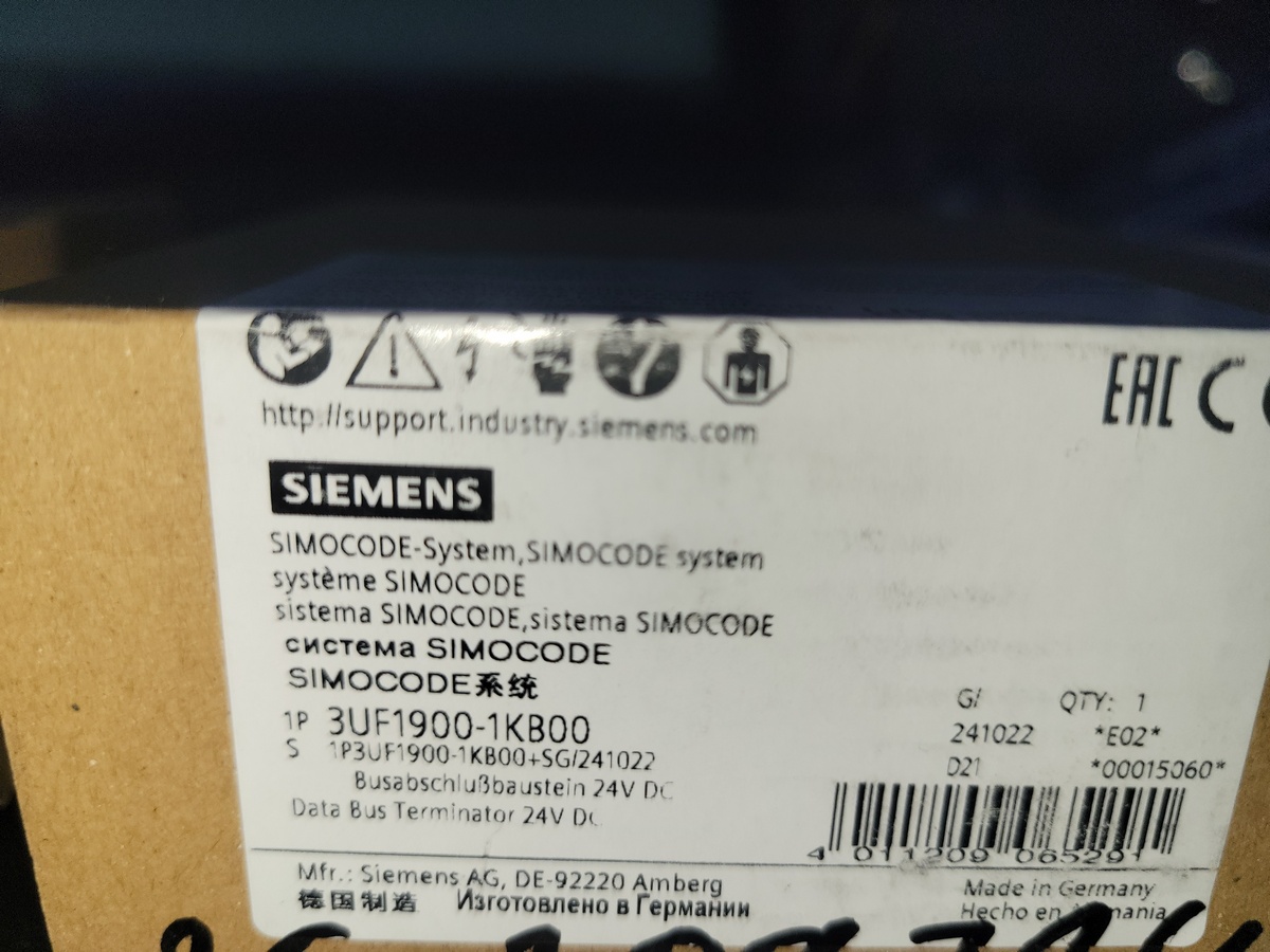 Система управления двигателем SIMOCODE Siemens 3UF1900-1KB00
