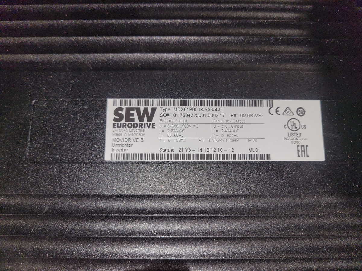 Частотный преобразователь SEW Eurodrive MDX 61B008-5A3