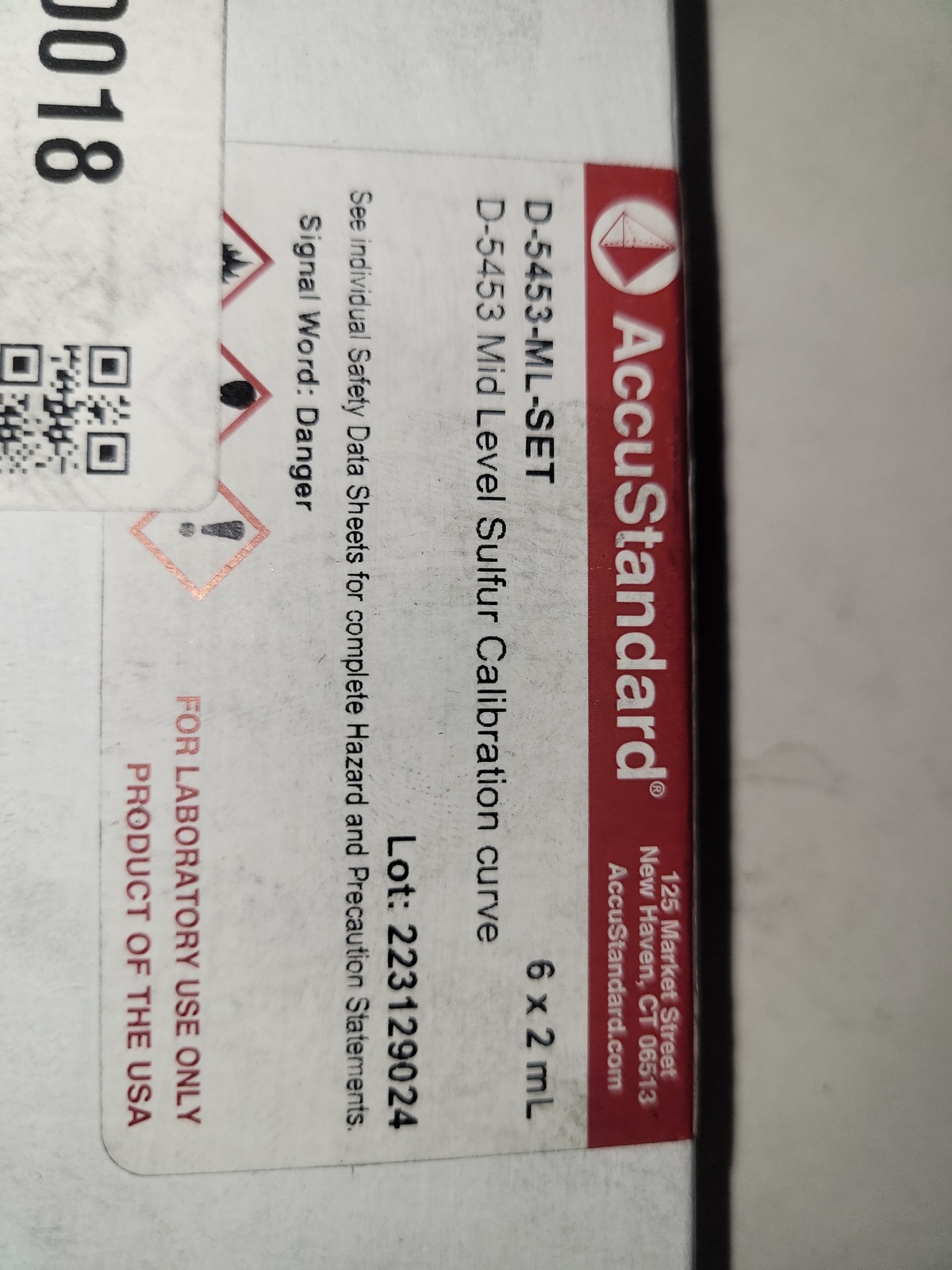 Комплект стандарта содержания серы в изооктане Accustandard (D-5453-ML-SET)