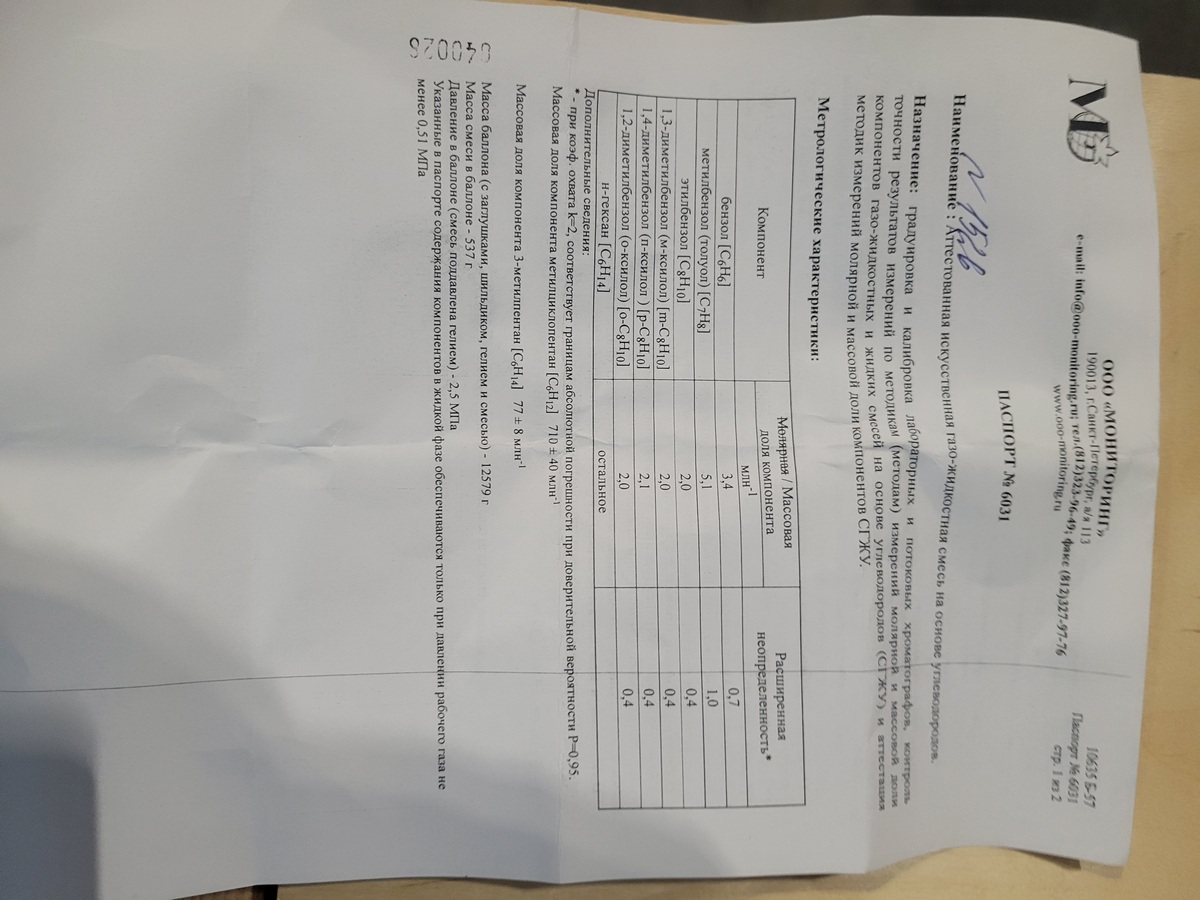 Пробоотборник постоянного давления БП-ПД 01 ТУ 4215-001-20810646-2010