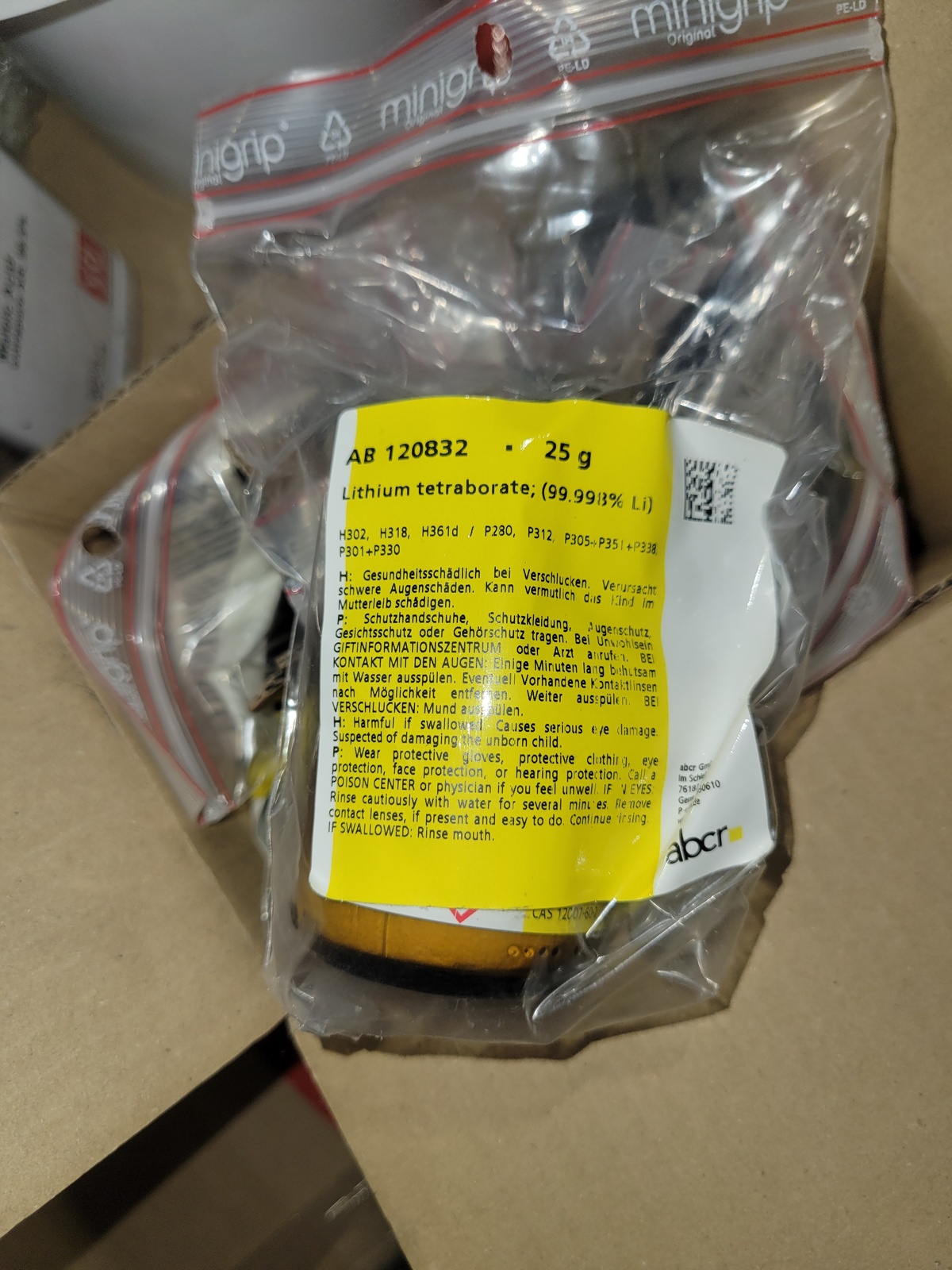 Тетраборат лития ABCR 99,998%, 25 г (AB120832-25G)