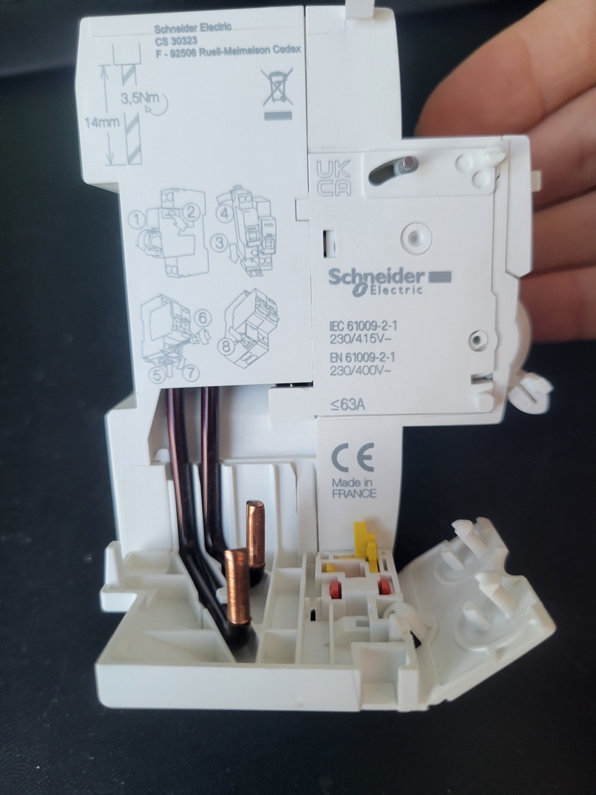 Блок защиты Schneider Electric VIGI iC60 2P 63А 100 мА AC (A9V12263)