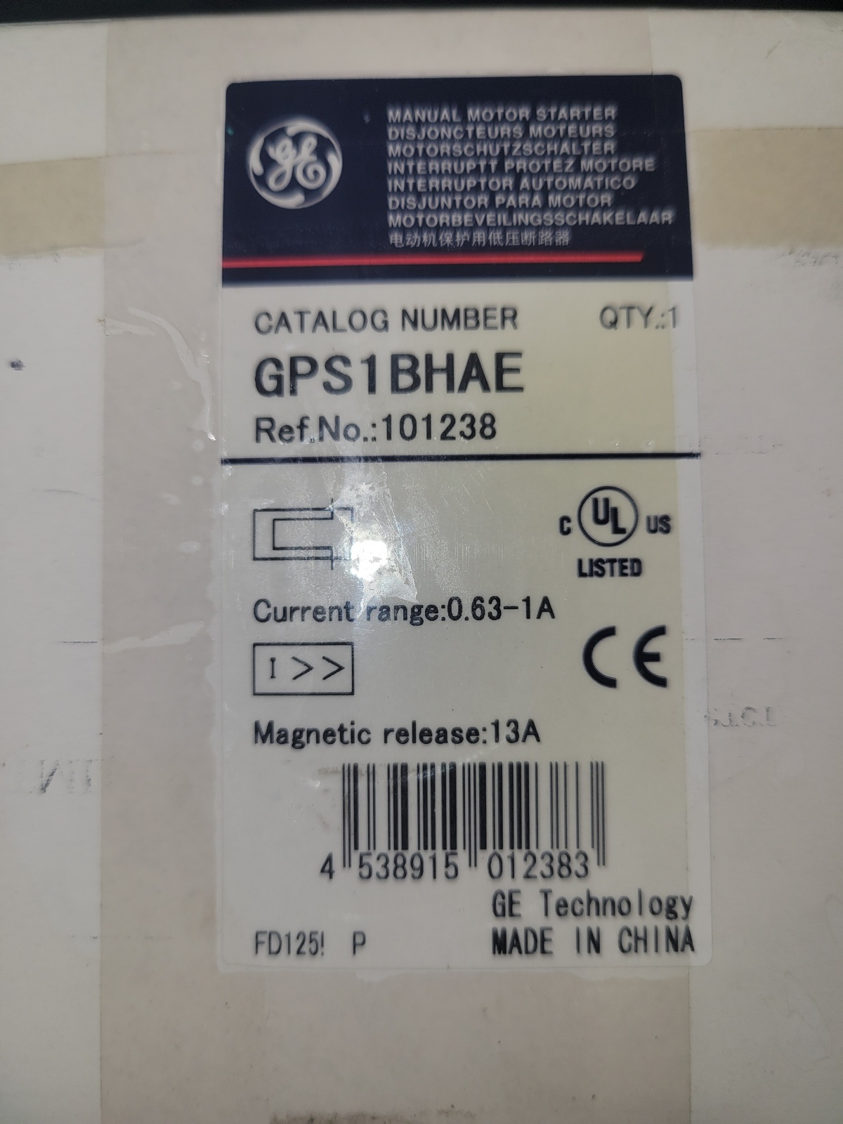 Выключатель автоматический General Electric GPS1BHAE 3P МТ 1А